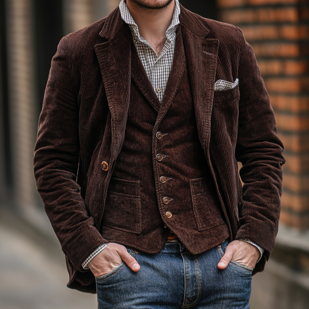 Eryva™ Vintage blazer en gilet set
