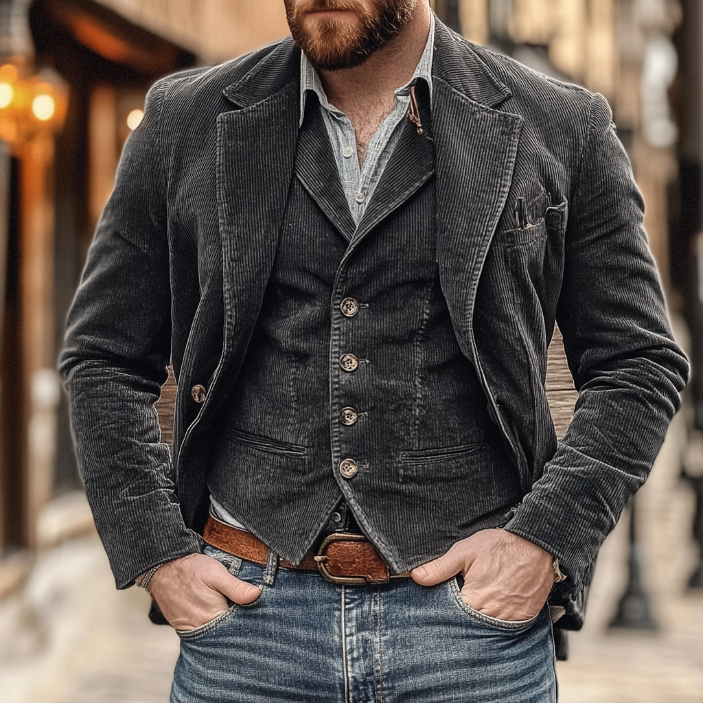 Eryva™ Vintage blazer en gilet set