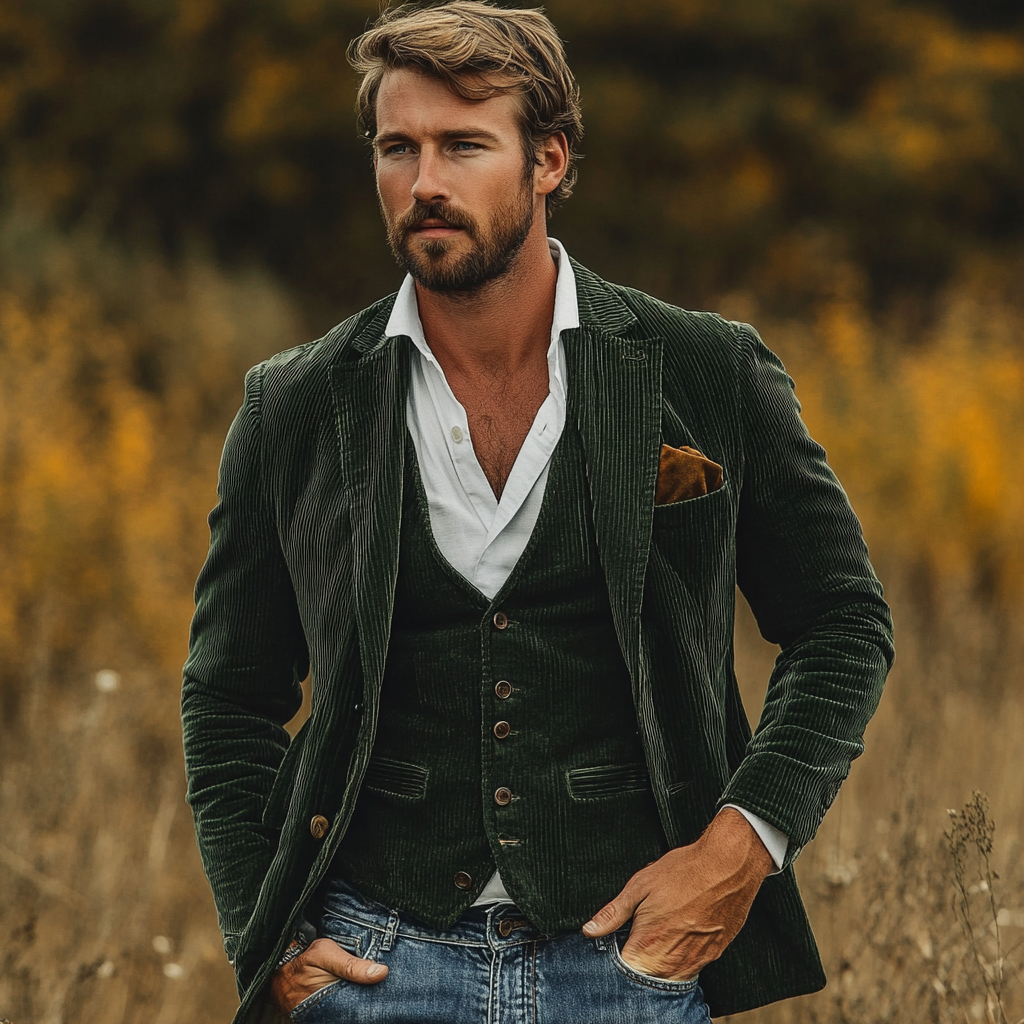 Eryva™ Vintage blazer en gilet set
