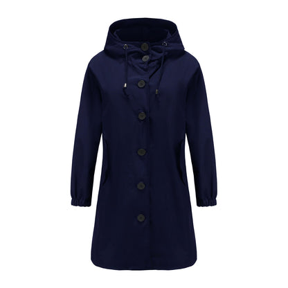 Casual waterdichte outdoor regenjas met capuchon voor vrouwen