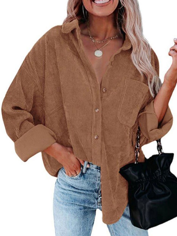 Tesma Blouse | Rib Fluwelen Blouse
