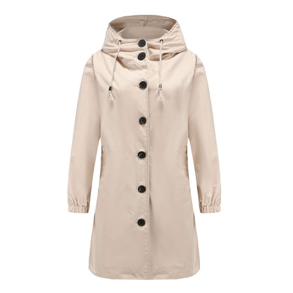 Casual waterdichte outdoor regenjas met capuchon voor vrouwen