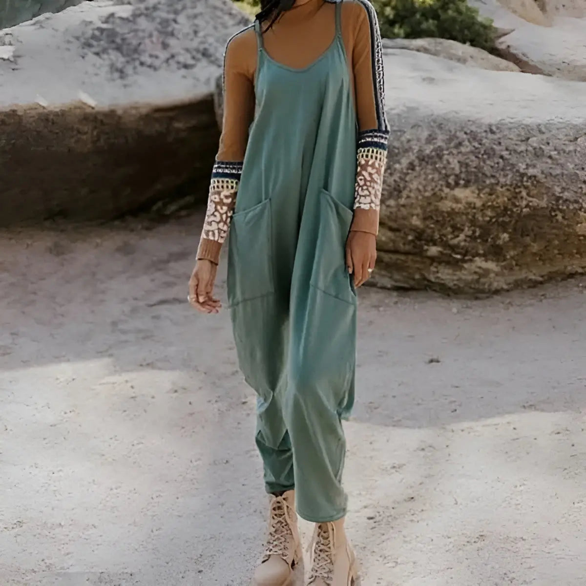Claire - Ademende zomerjumpsuit met wijde pijpen voor dames
