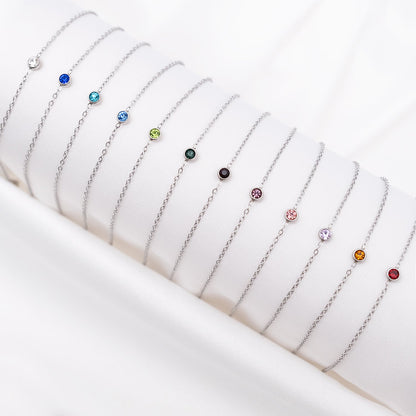 Ronde Edelsteen Geboortesteen Armband